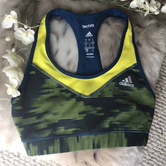 ADIDAS LADIES TECH FIT SPORTS BRA - Picture 1 of 8
